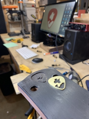 BanjoBen Logo, in process (brass)